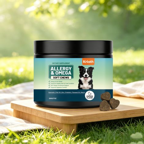 Ces comprimés à croquer pour chiens ont une formule douce qui favorise l'équilibre de l'organisme, laissant le pelage et la peau légers, respirants et non étouffants. -- 200 g (1/5)