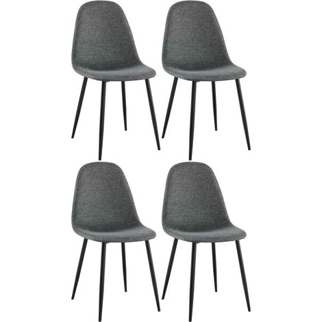 Conjunto de 4 sillas de comedor Napier Gris Tela