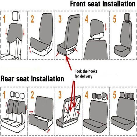 Housse Siège Auto 9 Pièces – Protection Universelle Quatre Saisons Appuie-tête pour SUV Camion Fourgonnette (1/5)