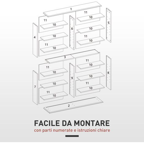 Étagère roulante pour CD 16 étagères en bois noir design moderne, 106,5x24x126,3 cm, meuble de rangement contemporain (1/5)