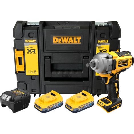 Avvitatore a impulsi a batteria DeWalt DCF 891 E2T 18 V 1084 Nm 1/2" senza spazzole + 2x batteria Powerstack 1,7 Ah + caricabatterie + TSTAK (1/5)