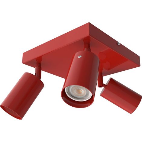 LUMICOM  FORM Q Plafoniera, 3X GU10, max 33W, metallo, rosso lucido, 30x30cm (1/2)