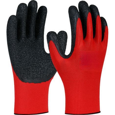 12 Paar Sicherheitsarbeitshandschuhe, Polyesterhandschuhe, schwarze Schutzschicht, abriebfest, dick und rutschfest, Schutzhandschuhe, geeignet für Lagerarbeiten, atmungsaktiv und leicht, geeignet für 