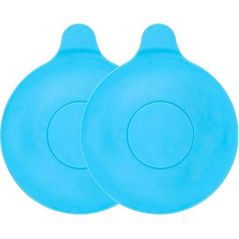 Bouchon de vidange pour baignoire, évier de cuisine et lavabo, amovible, empêche l'écoulement de l'eau, 13 cm, à 90 mm, 2x bleu (1/4)