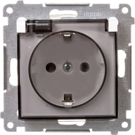 Simon 54 Premium Schuko-Steckdose für IP44-Ausführung mit Jalousien (Modul) 16 A, 250 V weiß DGSZ1BZ.01/11A
