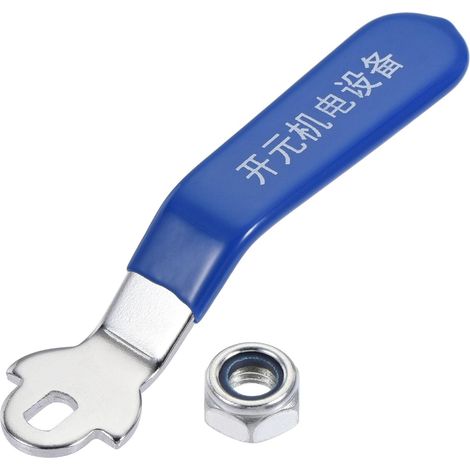 Levier Poignée Fer Chrome Plaqué Rechange 180 Degré avec Plastique Poignée Bleu pour DN20 Vanne à bille (1/5)
