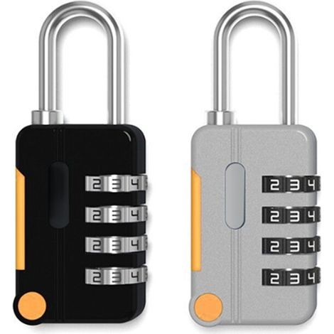 Cadenas à combinaison, lot de 2 petits cadenas étanches pour salle de sport, portail, abri de jardin, cadenas à code 4 chiffres