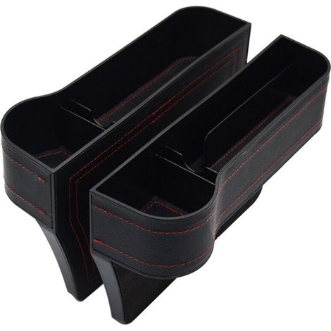 Ensemble de deux boîtes de rangement pour siège auto, organiseur porte-gobelet, boîte de rangement étanche en cuir PU