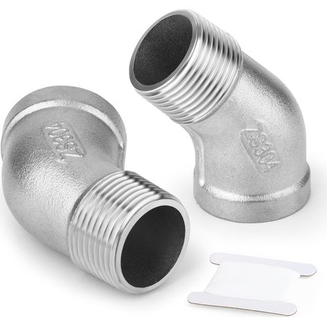 5 Pcs 3/8" BSP Femelle vers Mâle Connecteur coudé, Acier inoxydable 304 Raccord à 45 degrés, Frizione a croce 4 vie - 1/2"M x 1/2"F (1/5)