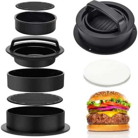 Presse à hamburger - Non spécifié - 3 en 1 - Détachable - Revêtement antiadhésif - Facile à nettoyer (1/4)