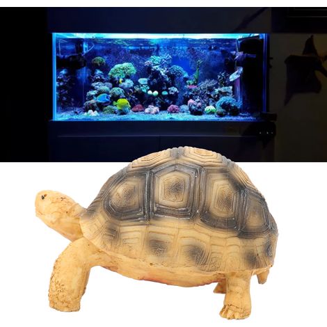 Figurines de tortues en résine, spécimens d'aménagement paysager pour animaux de compagnie, ornements en forme d'aquarium, objets artisanaux en résine, tortues Sulcata. (1/5)