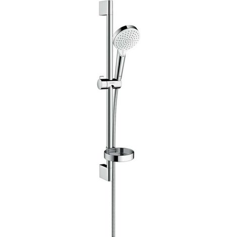 HANSGROHE Crometta Vario Duschset mit Unica'Croma Stange 65 cm und Seifenschale weiß/chrom - 26553400 (1/5)