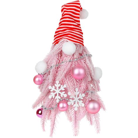 (Sonderanfertigungen ab 200 Stück. Screenshot) Weihnachtliche Schreibtischdekoration, Schneeflocken-Weihnachtsbaum – rosa (1/2)