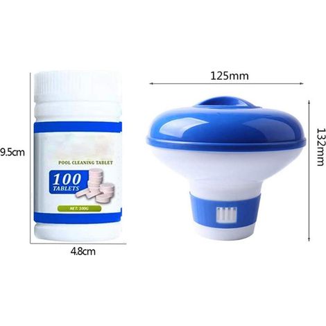 Nettoyeur de piscine, distributeur de chlore avec 100 pastilles nettoyantes pour piscine et spa. (1/5)