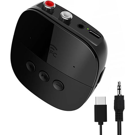 Pro Récepteur Bluetooth 5.2, Adaptateur Bluetooth pour Chaine Hi-FI, Bluetooth Audio Receiver avec Jack 3.5 & RCA pour Enceinte Home