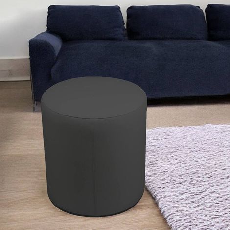 Dmora - Pouf Lisboa, Mehrzwecksessel, Sitzsack, Hockerhocker, Made in Italy, 40x40 h42 cm, Dunkelgrau (1/4)