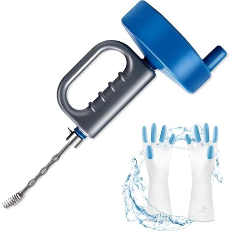 Furet Déboucheur Canalisation 10m Deboucheur Extensible Spirale de Nettoyage de Tuyaux avec Gants, Deboucheur WC, pour Salle Bain, Cuisine (1/5)