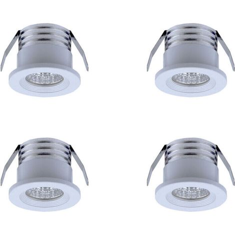 Set mit 4 Mini-LED-Einbaustrahlern, 3 W, neutralweißes Licht