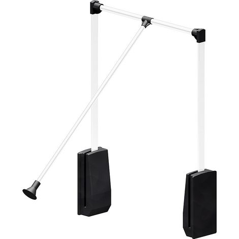 Elévateur de penderie escamotable en aluminium - boîtier noir - largeur dressing 540-690 mm (1/4)