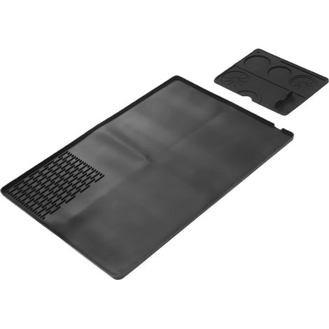 Tapis à café en Silicone 2 en 1, noir, épais, résistant à la chaleur, séchage de la vaisselle pour Machine (1/5)