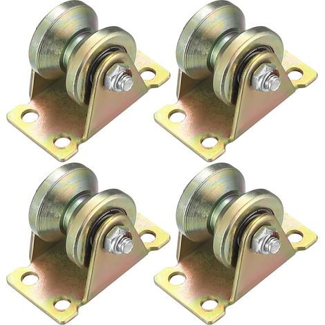 Poulie de levage 4 pcs, roulette à Rainure en V, poulie de levage, poulie à gorge de roue, câble pour cordons, glissière de portail (roulette à Rainure en V) (poulie en V) (1/5)