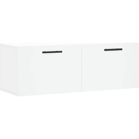 Armario de pared funcional práctico para almacenamiento 100 x 36,5 x 35 cm estilo contemporáneo madera de ingeniería blanca 020048893 (1/5)