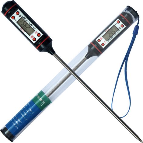 Thermomètre de cuisson numérique, affichage LCD large et lecture rapide, idéal pour la viande, les grillades et la pâtisserie, boîtier robuste en ABS résistant à la pluie et longue portée.-AquaForge (1/5)