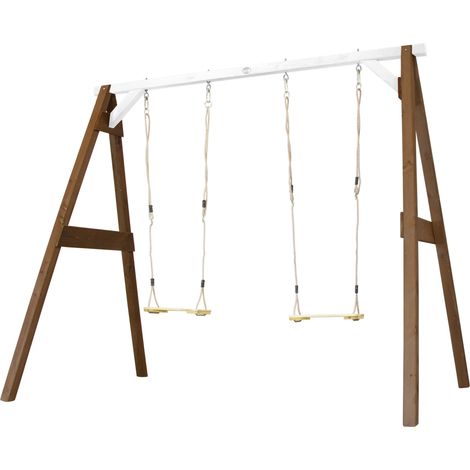 Axi 4-In-1 Sportsfun Marron / Blanc Cadre 4-In-1 Pour Balançoire, Football, Volley-Ball Et Tennis Portique Balançoire Et Buts (1/5)