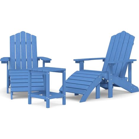 Maison Exclusive - Zahradní křesla Adirondack + podnožka/stolek HDPE akvamarínová (1/5)