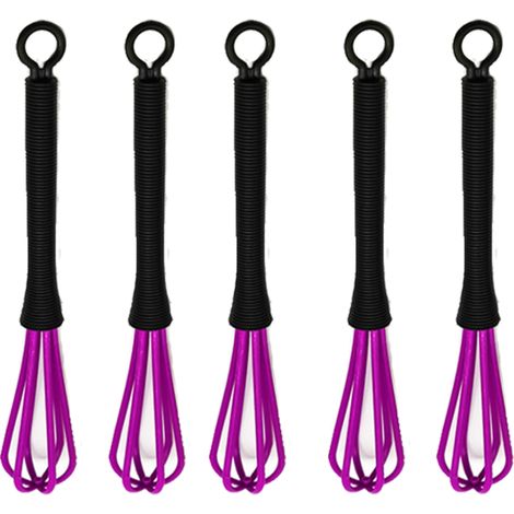 Fouets, lot de 5 fouets en plastique pour mélanger, idéal pour la cuisine, le salon de coiffure et l'esthétique. Parfaits pour la cuisine, le salon de coiffure et l'atelier de beauté. (1/5)