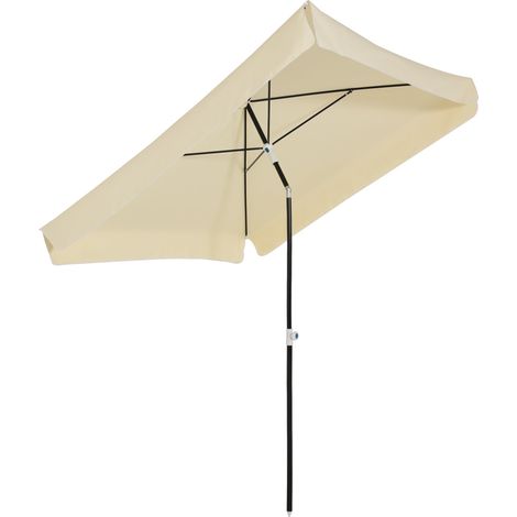 Ombrellone da Giardino 2x2 m Palo Ø28 mm in Matallo e Poliestere Bianco Crema (1/5)
