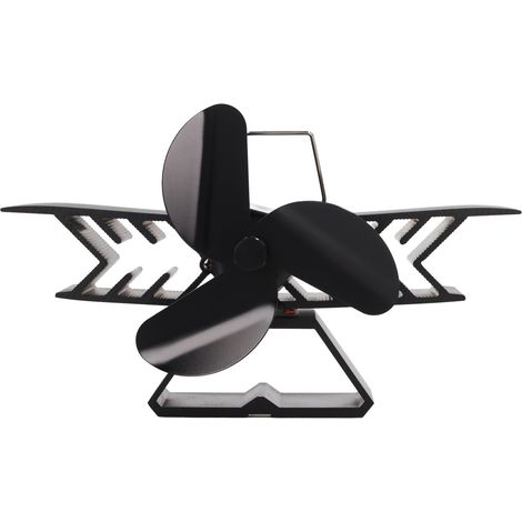 Ventilateur de poêle thermoelectric 3 pales, forme avion en alliage d'aluminium, pour cheminée à bois (1/5)