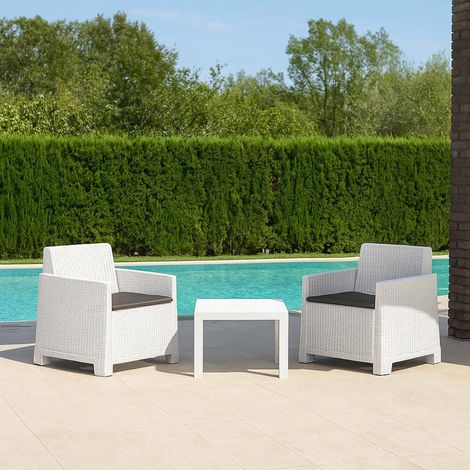 Rosta Outdoor-Sitzgruppe, 2-Sitzer Gartenlounge, Weiß (1/3)
