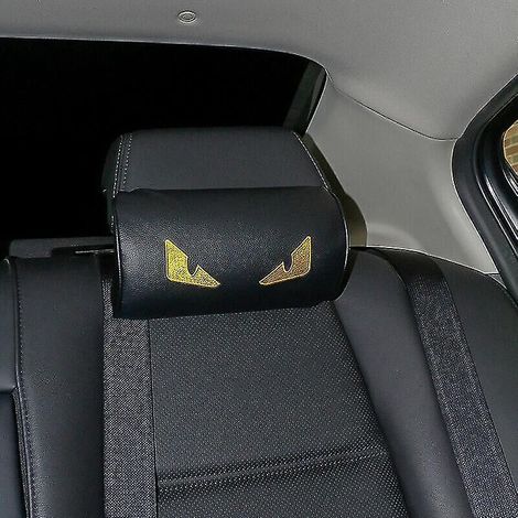 Kostenloses Autositzkissen aus weichem PU-Schaum mit Kopfstütze und Nackenschutz, in Leder und Leder. (1/5)