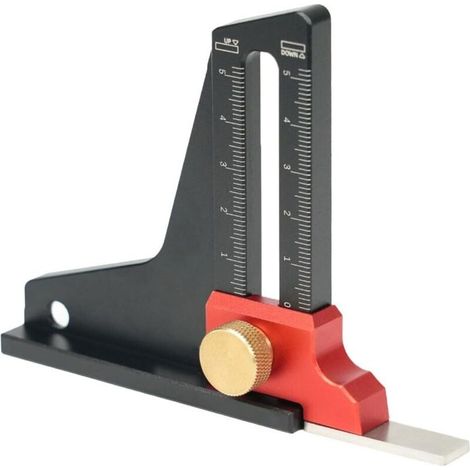 Bardusch - Jauge de profondeur, mesure de la profondeur en alliage d'aluminium, mesure de la profondeur pour table de scie, règle de coupe de machine de réglage (1/5)