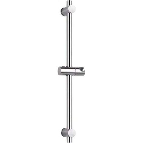 Barre de douche en acier inoxydable 304, avec fixation réglable en hauteur et en angle, acier inoxydable brossé et finition chromée polie, chrome acier inoxydable, Chrome poli, 66cm aiperq (1/4)