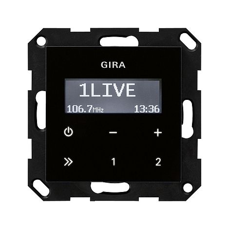 Gira UP-Radio RDS o.Lautsprecher System 55 Schwarzglasoptik [228405], 2284 05