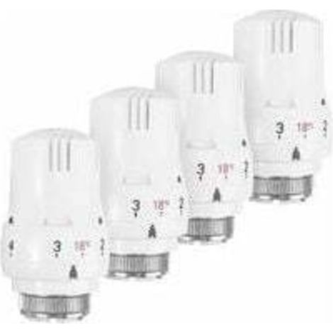 Set of 4 Thermostatic Heads M30 x 1.5 for Radiator Heating Tap (1/4)