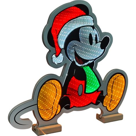Figura Luminosa Topolino Seduto 40cm Multicolore Peraga Christmas