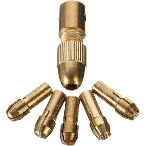 Spannzangenhalter, 8 Stück, 3,175 mm Schaft, 0,5–3 mm, Mikro-Spiralbohrfutter-Set, kleine elektrische Bit-Spannzange mit Inbusschlüssel (1/3)