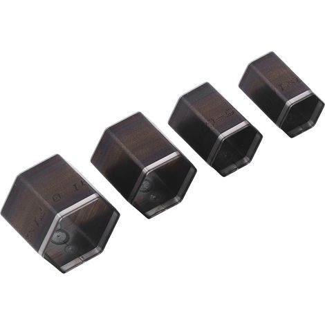 Lot de 4 matrices de découpe pour cuir, forme hexagonale, acier allié haute résistance, bords nets et précis, moule de perforation pour cuir à usage DIY (1/5)