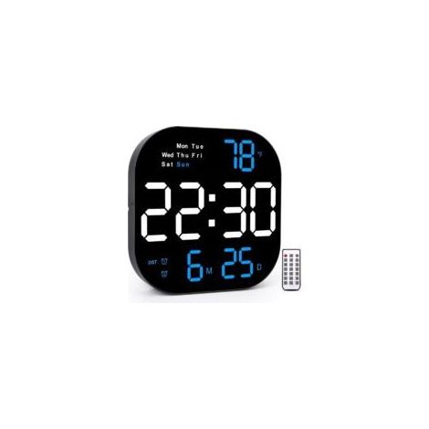 Grande horloge murale numérique, écran LED 10,55 pouces, variateur de luminosité automatique, grande horloge avec télécommande, réveil carré pour la décoration du salon Crezuo (1/4)