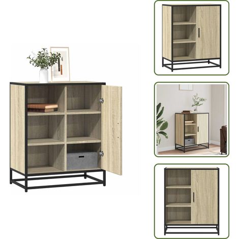 The Living Store Sideboard Sonoma-Eiche 62x35x76 cm Holzwerkstoff - Holzwerkstoff (1/5)