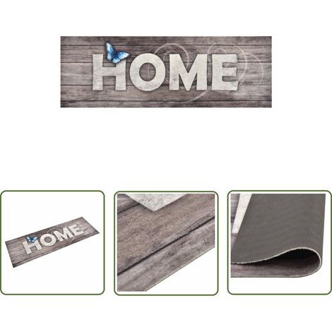 The Living Store Tapis de cuisine lavable Home 60x180 cm - Tapis De Cuisine - Tapis Absorbant - Tapis Entrée - Tapis Intérieur - Tapis Décoratif (1/5)