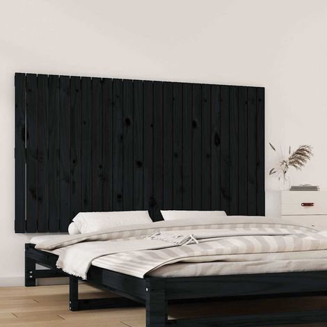 Wand-Kopfteil Schwarz 159,5x3x90 cm Massivholz Kiefer (1/5)