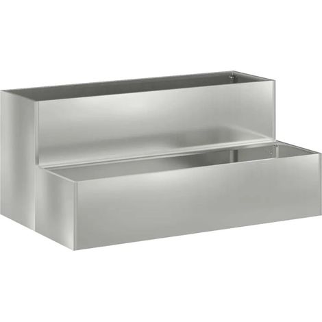 Cache-pot de jardin 100 x 60 x 45 cm durable style moderne extérieur en acier galvanisé argent (1/5)