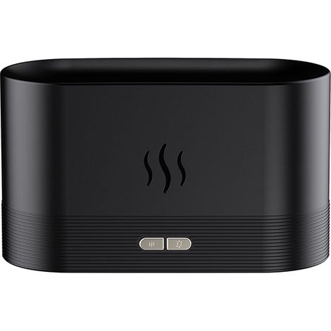 Humidificateur de parfum, humidificateur d'air ultrasonique avec éclairage LED, Simulation de flamme colorée, Machine à parfum, USB(noir)