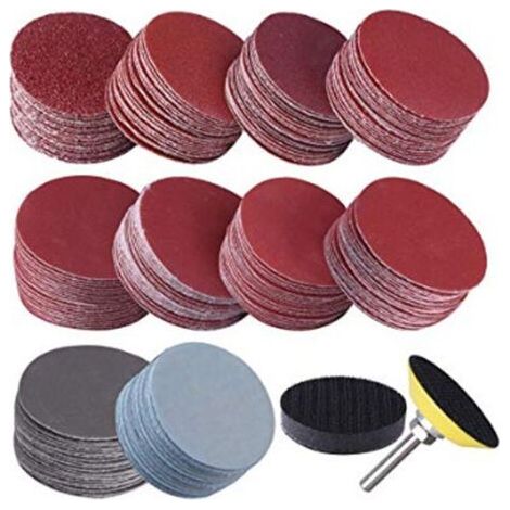 300 Pièces Disque Abrasif 50mm Disques de Ponçage Grain 80 100180 240 600 800 1000 1200 2000 3000 pour Dremel Meulage