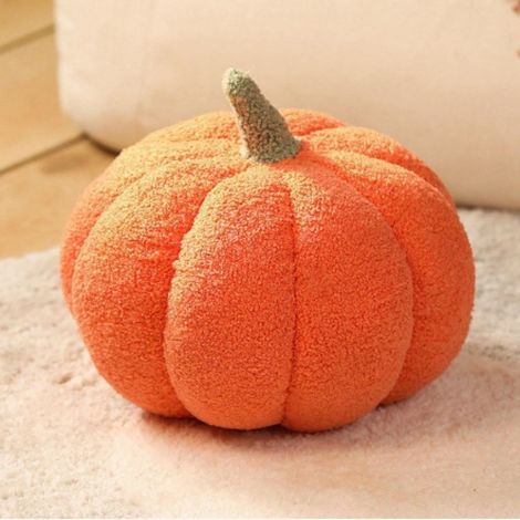 Coussin 3D Citrouille - Décoration Automnale pour Canapé Chambre Voiture - 11 x 7,5 Pouces - Rembourrage en Coton PP - Housse en Laine de Mouton - 1 Pièce (1/5)