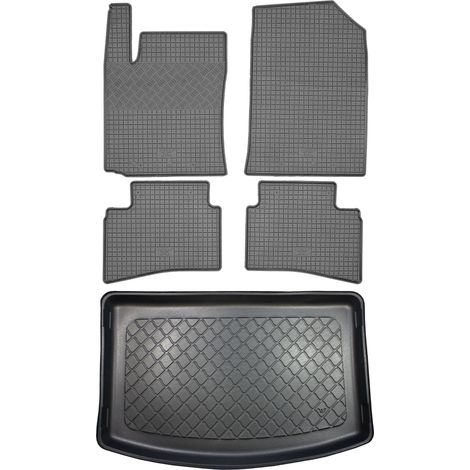 Kia Rio IV YB Hatchback (5 porte) dal 02.2017 SET - tappetini in gomma per auto + tappetino per il bagagliaio